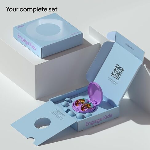 Loop Engage Kids Earplugs (6-12 yrs) – Reusable Noise Sensitivity Ear Plugs for Home, School, Playtime & Beyond | Kids Ear Plugs for Focus, Anxiety & Stress | 16dB & NRR 7 Filtered Noise Reduction in Kuwait