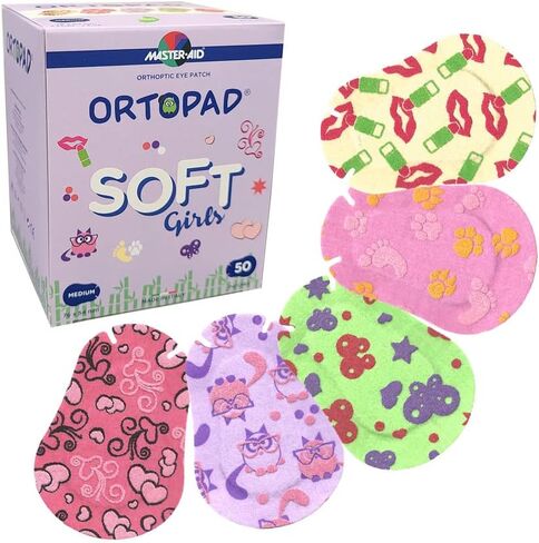 Ortopad® Soft Bamboo Girls Eye Patches, 50/Box (Regular Size, 4+ yrs) Textured Accents in Kuwait