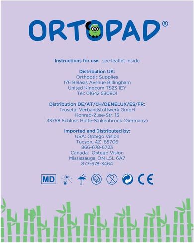 Ortopad® Soft Bamboo Girls Eye Patches, 50/Box (Regular Size, 4+ yrs) Textured Accents in Kuwait