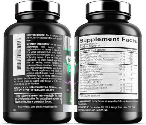 Iron Labs Nutrition: دعم الدورة بالإضافة إلى NAC (N-Acetyl-L-Cysteine) - مكملات دعم الدورة للرجال - مع N Acetyl L Cysteine، Milk Thistle، Hawthorne Berry والمزيد (120 كبسولة) in Kuwait