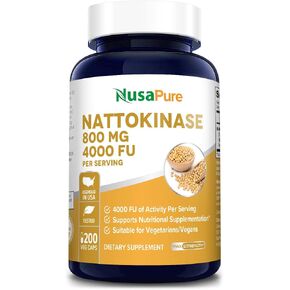 NusaPure Nattokinase 4000 FU 200 Veggie Capsules (Non-GMO & Gluten Free) in Kuwait