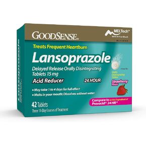 GoodSense Lansoprazole Delayed Release Capsules, 15 mg, Proton Pump Inhibitor, Treats Frequent Heartburn, 24 Hour, 42 Count in Saudi Arabia