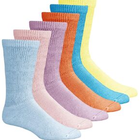 TZ Promise Lot 6 Pairs Women's Circulatory Diabetic Non-Binding Cotton Crew Socks Size 9-11 in Saudi Arabia
