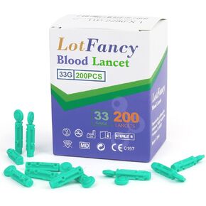 LotFancy Lancets for Blood Testing, 33 Gauge, 500 Counts, Twist Top Diabetic Lancets for Glucose Diabetes Testing, Sterile, Disposable