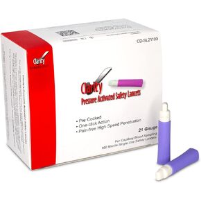 Clarity Diagnostics Pressure Activated Safety Lancets 21 Gauge (Box of 100) in Kuwait