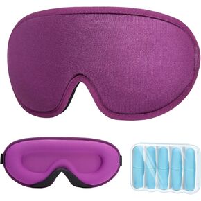 LYSIAN Sleep Eye Mask Men Women-3D Concave Comfortable Cooling Mask Blindfold for Adult Night Sleep Eyes Cover with Foam Ear Plugs for Sleeping, Yoga, Nap, Travel, Black in Kuwait