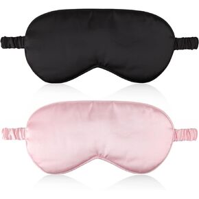 Sleep Mask, Super Soft Silk Eye Mask Cover for Sleeping, Eye Mask with Elastic Strap, Comfortable Night Sleeping Mask for Women Men (2 Pack) in Saudi Arabia