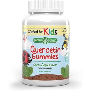 علكة كيرسيتين للاطفال من جاردن جرون اسينشالز - فيتامينات كيرسيتين جامي مع زنك بروميلين وتوت البلسان بتركيبة للاطفال - تدعم المناعة والحساسية - طبيعية بالكامل مصنوعة في الولايات المتحدة الامريكية in Kuwait