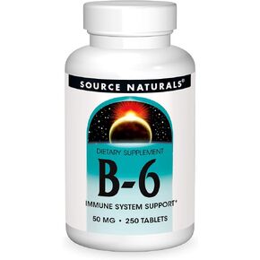 Source Naturals فيتامين ب-6، 50 مجم لدعم الجهاز المناعي - 250 قرصًا in Kuwait