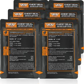 EVERLIT Occlusive Chest Seal Non-Vented Adhesive Dressing for Open Chest Injury and Sucking Chest Wound (2 Count) in Saudi Arabia