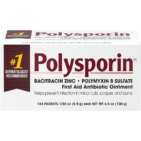 Polysporin First Aid Topical Antibiotic Skin Ointment with Bacitracin Zinc & Polymyxin B Sulfate, For Infection Protection & Wound Care, Neomycin-Free, Travel Size, 1 oz in Kuwait