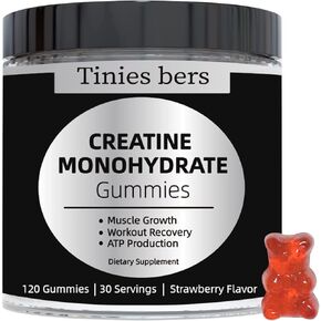 Creatine Monohydrate Gummies for Men & Women 5g, Sugar Free Chewable Creatine for Muscle Gain & Strength, ATP Energy, Muscle Recovery, Brain Health, Gluten Free, Non-GMO, 99% Absorbed, 30 Servings in Kuwait