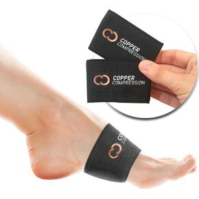 Copper Compression Padded Arch Support Sleeve - 2 Plantar Fasciitis Orthopedic Braces. Additional Targeted Padding. Heel Spurs, Feet Pain Relief, Flat & Fallen Arches, High Arch, Flat Feet (1 Pair) in Kuwait