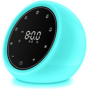 BGOVERSS White Noise Sound Machine, Alarm Clock with Night Light, 20 Soothing White Noise Sounds for Baby Adult Sleeping, Silent Touch Button Control Noise Machine Alarm Clock for Bedroom, White Color