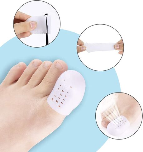 Big Toe Protector, 10PCS Breathable Gel Toe Cap Silicone Toe Cover Sleeves with Holes, Provides Relief from Missing or Ingrown Toenails, Corns, Blisters, Hammer Toes, Reduce Friction in Kuwait