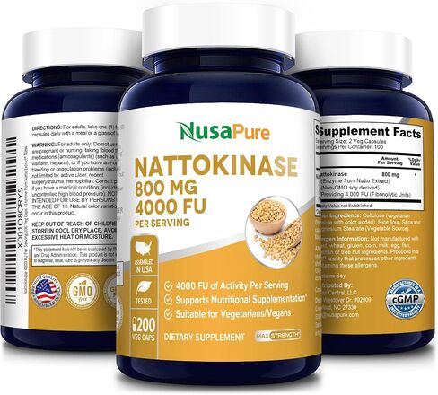 NusaPure Nattokinase 4000 FU 200 Veggie Capsules (Non-GMO & Gluten Free) in Saudi Arabia
