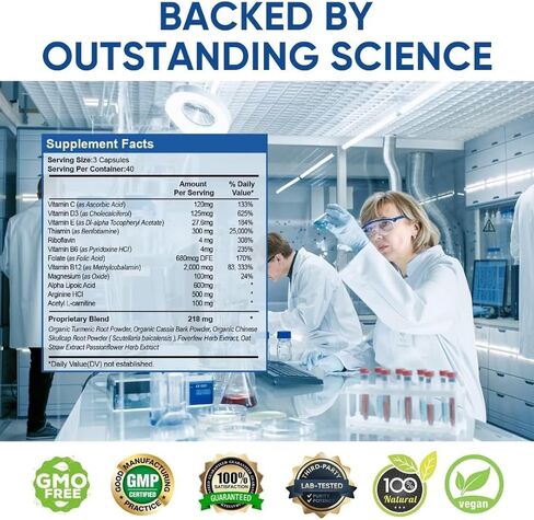 120 كبسولة من Zenlifer لتخفيف آلام الاعتلال العصبي وصحة الأعصاب، مزيج غذائي مع 600 مجم من حمض ألفا ليبويك - بنفوتيامين، محيطي، أصابع اليد والساقين، أفضل فيتامينات متجددة طبيعية ذات قوة قصوى in Kuwait