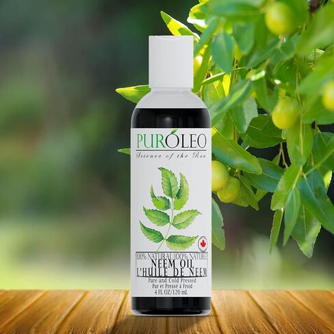 PUROLEO NEEM Oil 128 Fl Oz/3784 ML (Packed In Canada) 100% Pure and Natural Neem Oil for Multipurpose Use | Neem Oil extracted from NEEM Plante Chemical free Neem Oil Spray in Saudi Arabia