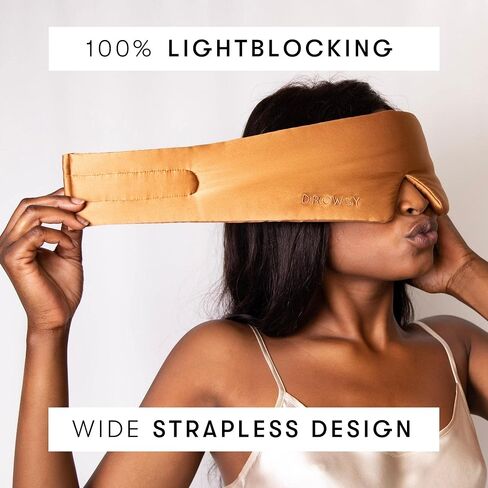 DROWSY Silk Sleep Mask. Face-Hugging, Padded Silk Cocoon for Luxury Sleep in Total Darkness. (Black Jade) in Kuwait