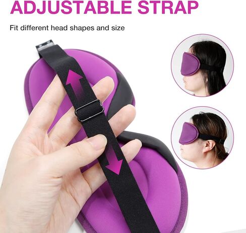 LYSIAN Sleep Eye Mask Men Women-3D Concave Comfortable Cooling Mask Blindfold for Adult Night Sleep Eyes Cover with Foam Ear Plugs for Sleeping, Yoga, Nap, Travel, Black in Kuwait