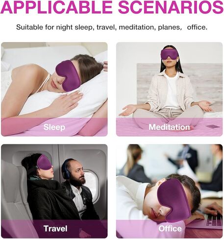 LYSIAN Sleep Eye Mask Men Women-3D Concave Comfortable Cooling Mask Blindfold for Adult Night Sleep Eyes Cover with Foam Ear Plugs for Sleeping, Yoga, Nap, Travel, Black in Kuwait