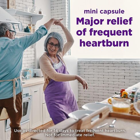 Amazon Basic Care Omeprazole Delayed Release Mini Capsules 20 mg, Acid Reducer, Treats Frequent Heartburn, 24HR, 42 Count in Kuwait