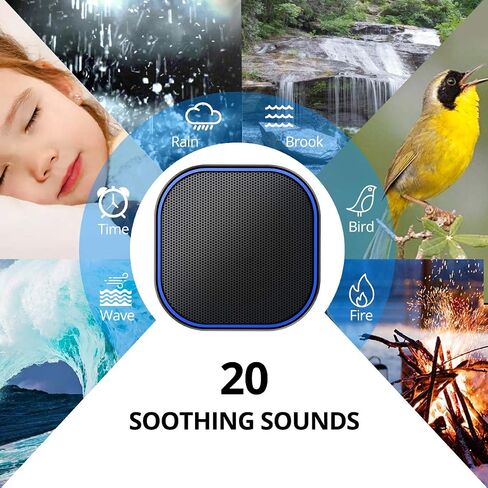 White Noise Machine plug-in Sound Machine with 20 Non Looping Natural Soothing Sounds and Memory Function Sleep Timer Sleep Machine with Sleep Therapy for Baby Kids Adults-New Wood Grain Added in 2025 in Saudi Arabia