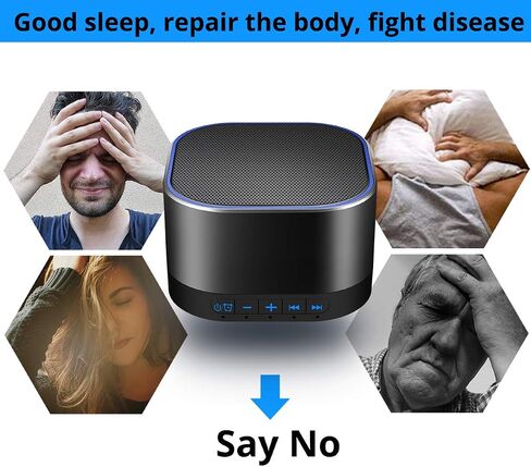White Noise Machine plug-in Sound Machine with 20 Non Looping Natural Soothing Sounds and Memory Function Sleep Timer Sleep Machine with Sleep Therapy for Baby Kids Adults-New Wood Grain Added in 2025 in Saudi Arabia