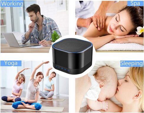 White Noise Machine plug-in Sound Machine with 20 Non Looping Natural Soothing Sounds and Memory Function Sleep Timer Sleep Machine with Sleep Therapy for Baby Kids Adults-New Wood Grain Added in 2025 in Saudi Arabia