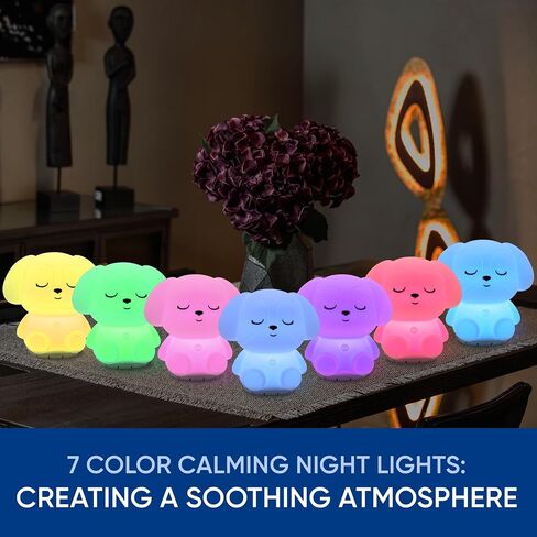 Mindfulness 'Breathing Puppy' | 4-7-8 Guided Visual Meditation Breathing Light | 3 in 1 Device with Night Light & Noise Machine for ADHD Anxiety Stress Relief Sleep - Gift for Kids Adult Women Men in Saudi Arabia