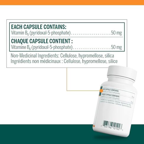 العلامات التجارية جينيسترا النشطة B6 بيريدوكسال | مكمل بيريدوكسال-5-فوسفات (P5P) | 60 كبسولة in Kuwait