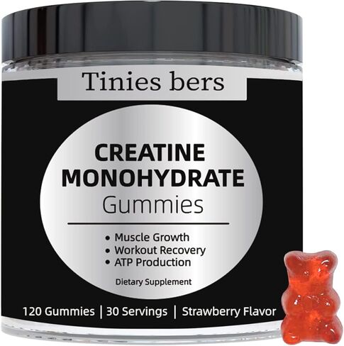 Creatine Monohydrate Gummies for Men & Women 5g, Sugar Free Chewable Creatine for Muscle Gain & Strength, ATP Energy, Muscle Recovery, Brain Health, Gluten Free, Non-GMO, 99% Absorbed, 30 Servings in Kuwait