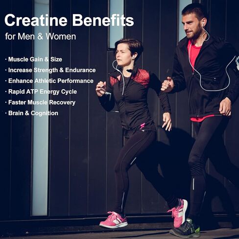 Creatine Monohydrate Gummies for Men & Women 5g, Sugar Free Chewable Creatine for Muscle Gain & Strength, ATP Energy, Muscle Recovery, Brain Health, Gluten Free, Non-GMO, 99% Absorbed, 30 Servings in Kuwait