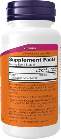 NOW Supplements, Vitamin E-400 IU Mixed Tocopherols, Antioxidant Protection*, 50 Softgels in Kuwait