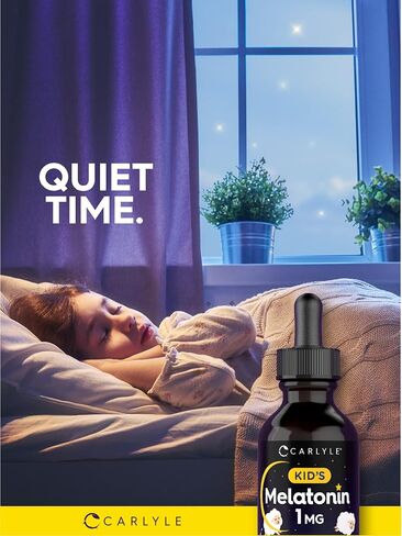 Kids Melatonin Liquid | 1 fl oz | Two Pack | Natural Fruit Flavor | Drug Free | by Carlyle in Saudi Arabia