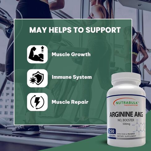 Premium Arginine AKG 500mg Capsules - 250 Capsules in Saudi Arabia