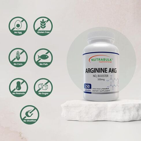 Premium Arginine AKG 500mg Capsules - 250 Capsules in Saudi Arabia