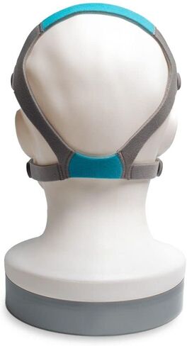 أشرطة بديلة للرأس لقناع CPAP من شركة ResMed AirFit F20 لكامل الوجه من Snugell | اللون الرمادي والأزرق | حزمة من شريطين | المشابك غير متضمنة | مادة النايلون الفاخرة المتينة in Kuwait