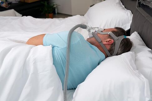 أشرطة بديلة للرأس لقناع CPAP من شركة ResMed AirFit F20 لكامل الوجه من Snugell | اللون الرمادي والأزرق | حزمة من شريطين | المشابك غير متضمنة | مادة النايلون الفاخرة المتينة in Kuwait