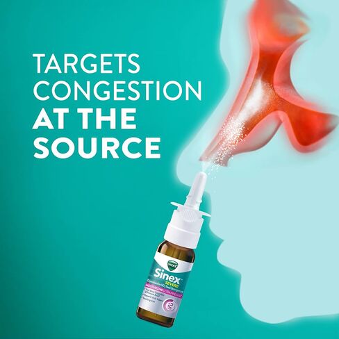 Vicks Sinex SEVERE، بخاخ للأنف مع VapoCOOL، رذاذ أنف فائق النعومة، مزيل لاحتقان الجيوب الأنفية للتخفيف السريع من احتقان البرد والحساسية، 0.5 أونصة سائلة (15 مل) in Saudi Arabia