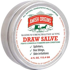 Amish Origins Drawing Salve Ointment for Boil Treatment, Maximum Strength Fast Acting Draw Salve for Splinters, Bee Stings, Anti Itch Cream, Poison Ivy Oak Relief, 2 oz in Kuwait