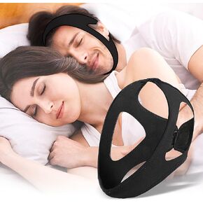 حزام الذقن للشخير - حزام الذقن قابل للتعديل لمستخدمي Cpap الشخير، حل الشخير تنفس حزام الذقن Cpap للرجال والنساء in Kuwait