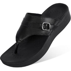 ERGOfoot شباشب لتقويم العظام للنساء، صنادل ثونغ لالتهاب اللفافة الأخمصية للأقدام المسطحة مع دعم القوس، صندل مريح بمنصة عند أصابع القدم مع أشرطة قابلة للتعديل in Kuwait