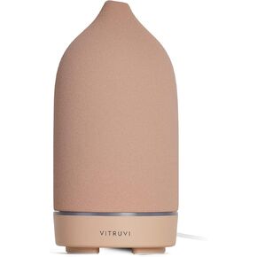 Vitruvi Stone Diffuser, Ceramic Ultrasonic Essential Oil Diffuser for Aromatherapy | Ceramic Diffuser, Diffusers for Home, Oil Diffuser, Room Decor | Black, 90ml Capacity