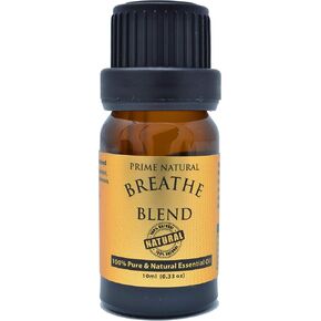 مزيج الزيوت العطرية للتنفس 118 مل - من برايم ناتشورال - صنع في الولايات المتحدة الأمريكية - درجة علاجية نقية غير مخففة للعلاج بالروائح والروائح والناشر - تخفيف الجيوب الأنفية والحساسية والاحتقان والبرد والسعال والصداع in Kuwait