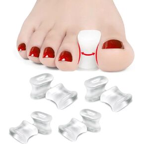 فواصل جل لأصابع القدم وفواصل لأصابع القدم، وفواصل لأصابع القدم لفرد أصابع القدم المتداخلة، والأورام، ومسامير القدم، ومصحح ورم من السيليكون الناعم للرجال والنساء (8 عبوات) in Kuwait