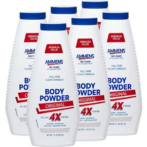 Ammen's Original Medicated Body Powder, 11 oz., Pack of 6