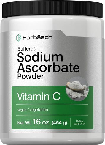 Buffered Sodium Ascorbate Vitamin C Powder | 16 oz | Vegan, Non-GMO, and Gluten Free Supplement | by Horbaach in Saudi Arabia