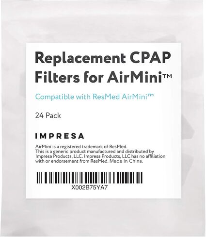 Impressa 24 Pack CPAP Filters Compatible with ResMed AirMini CPAP Machine - Fine Hypoallergenic Air Filters CPAP Supplies & Accessories - Disposable CPAP Filters - CPAP Replacement Filters in Saudi Arabia