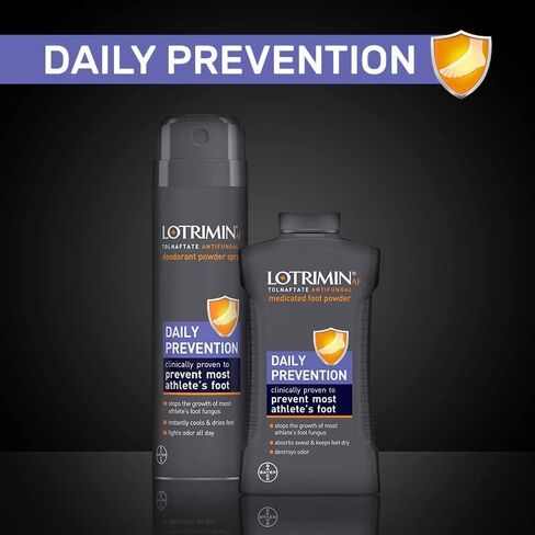 Lotrimin AF Athlete's Foot Daily Prevention Deodorant Powder Spray, Tolnaftate Antifungal, Clinically Proven Antifungal Prevention of Most Athlete's Foot, 5.6 Ounces (160 Grams) Spray Can (Pack of 3) in Saudi Arabia